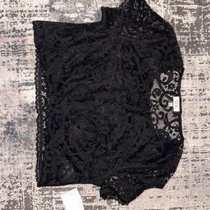 Black lace crop top from Tobi